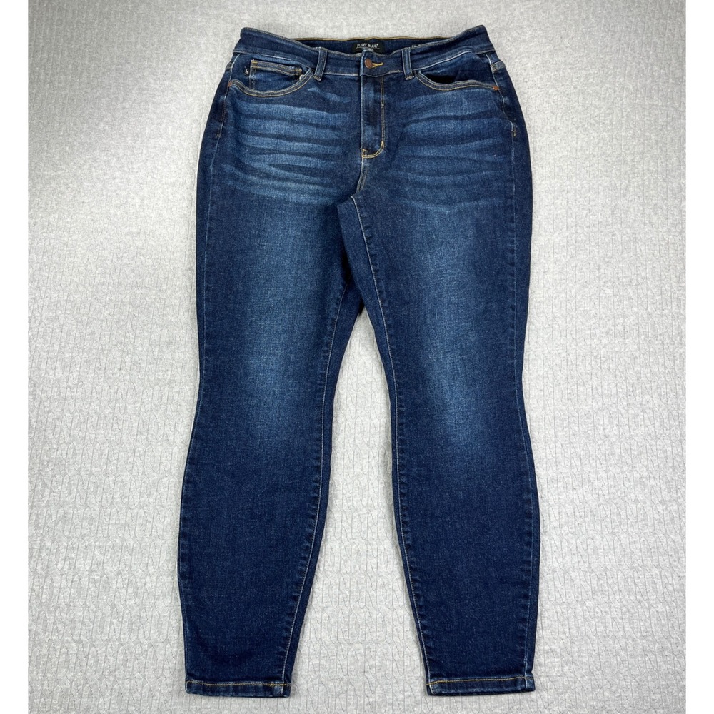 Judy Blue Skinny Fit Jeans Women 16W33x28 Dark Blue High Rise Stretch